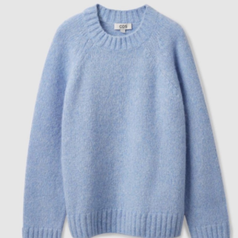 COS Women's Blue Relaxed-fit Knitted Sweater